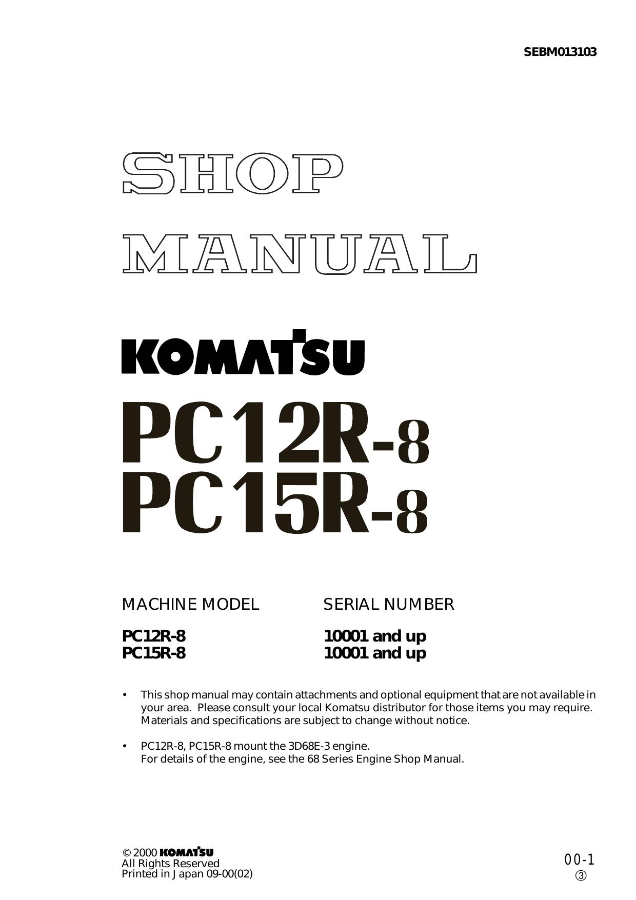 PC12R-8 PC15R-8 Shop Manual
